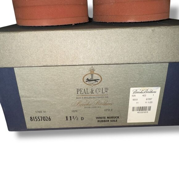 New Peal & Co Nubuck Oxfords in Ivory Suede Men’s Sz 11.5 - Picture 7 of 13